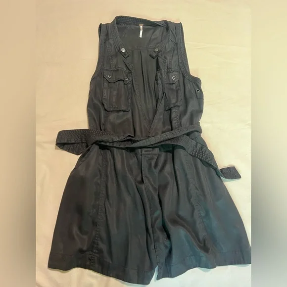Free people mini black wrap dress size medium - Picture 2 of 5
